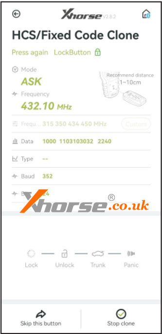Xhorse Masker Garage Remote User Manual Set Frequency 04