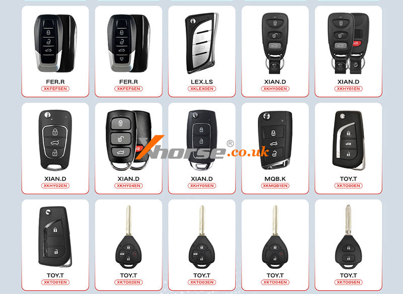 Xhorse Vvdi Xs Xe Xn Xk Universal Remote Family (7)