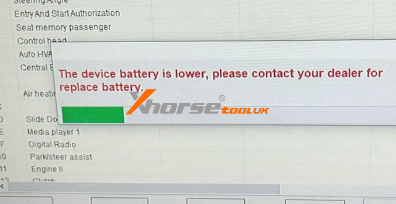 Solved Xhorse Vvdi2 The Device Battery Is Lower Error 1