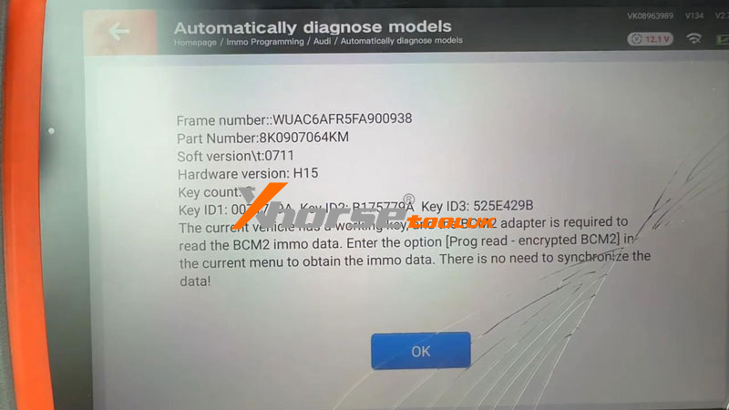 Xhorse Key Tool Plus Add 2015 Audi Rs5 Bcm2 Encrypted Key 1