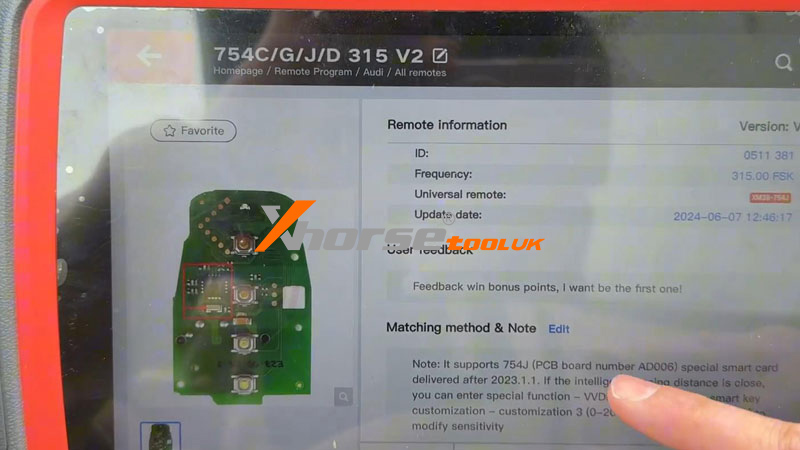 Xhorse Key Tool Plus Add 2015 Audi Rs5 Bcm2 Encrypted Key 7