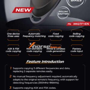 Xhorse Vvdi All In One Garage Remote Xkgtf1en Pre Order