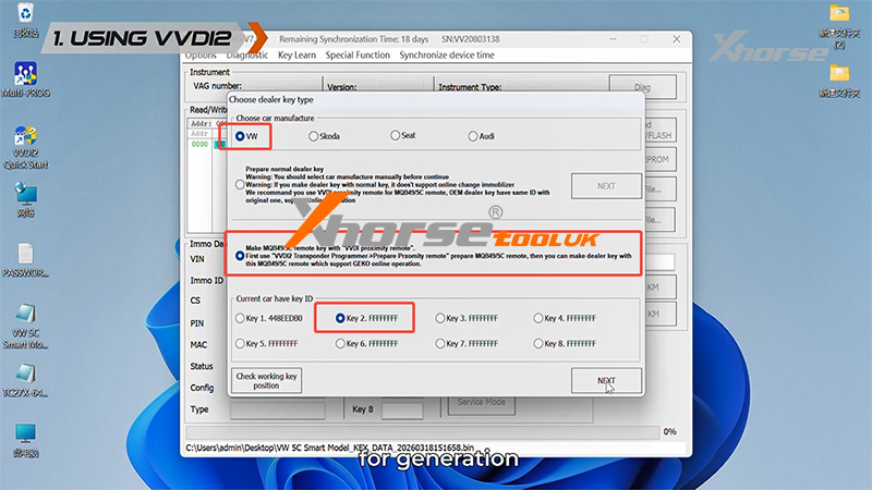 How To Generate Vw Audi 5c 5d Dealer Keys With Vvdi2 7